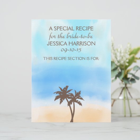 Tropical Beach Palm Tree Brautparty Divider (Stehend Vorderseite)