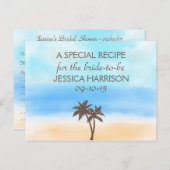Tropical Beach Palm Tree Brautparty Rezept Card Einladungspostkarte (Vorne/Hinten)