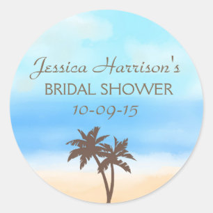 Tropical Beach Palm Tree Brautparty Stickers