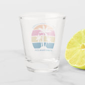 Tropical Beach Palm Tree Custom Spring Break Trip Schnapsglas (Rückseite)