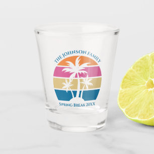 Tropical Beach Palm Tree Custom Spring Break Trip Schnapsglas