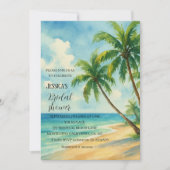 Tropical Beach Palm Tree Destination Brautparty Einladung (Vorderseite)