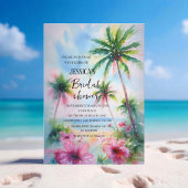 Tropical Beach Palm Tree Destination Brautparty Einladung