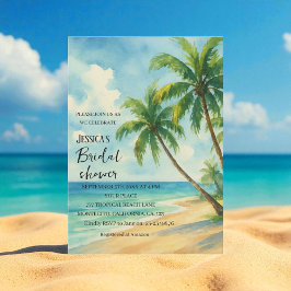 Tropical Beach Palm Tree Destination Brautparty Einladung