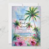 Tropical Beach Palm Tree Destination Brautparty Einladung (Vorderseite)