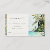 Tropical Beach Palm Tree Diaper Raffle Baby Dusche Begleitkarte (Vorderseite)