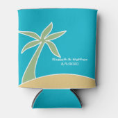 Tropical Beach Palm Tree Gastgeschenk Hochzeit Coo Dosenkühler (Vorderseite)