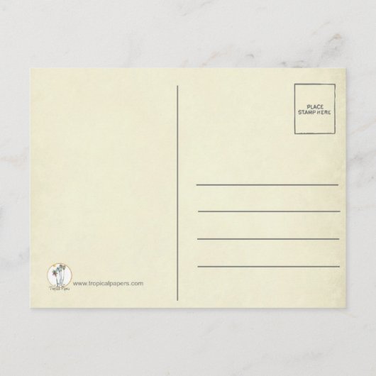Tropical Beach Palm Tree Key West Save the Date Ankündigungspostkarte (Rückseite)