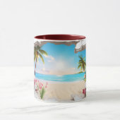 Tropical Beach Palm Tree Landschaftliche Kaffee Ta Tasse (Zentrum)