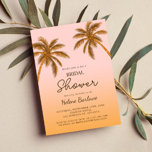 Tropical Beach Palm Tree Modernes Brautparty Einladung