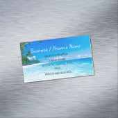 Tropical Beach Palm Tree Ocean Custom Busines Magnetische Visitenkarte (Beispiel)