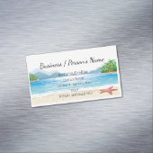 Tropical Beach Palm Tree Ocean Custom Busines Magnetische Visitenkarte (Beispiel)