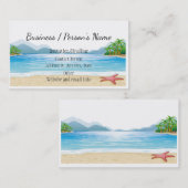 Tropical Beach Palm Tree Ocean Custom Visitenkarte (Vorne/Hinten)