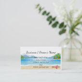 Tropical Beach Palm Tree Ocean Custom Visitenkarte (Stehend Vorderseite)