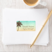 Tropical Beach Palm Tree Personalisiert Adressaufkleber (Insitu)