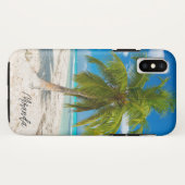 Tropical Beach Palm Tree Personalisiert Case-Mate iPhone Hülle (Rückseite (Horizontal))