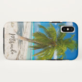 Tropical Beach Palm Tree Personalized Case-Mate iPhone Hülle (Rückseite (Horizontal))