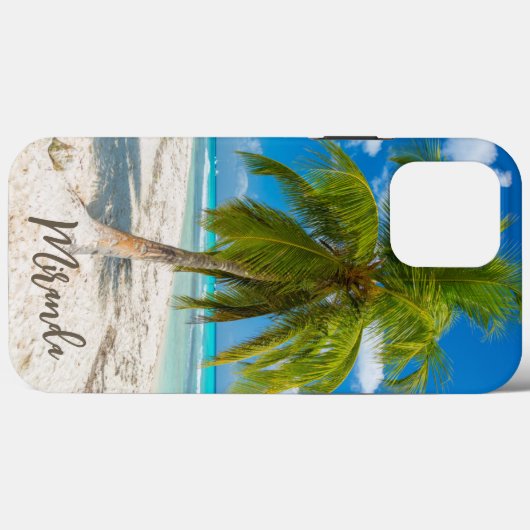 Tropical Beach Palm Tree Personalized Case-Mate iPhone Hülle (Rückseite (Horizontal))