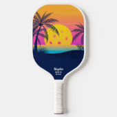 Tropical Beach Palm Tree Pickleball Sun Custom Pickleball Schläger (Vorderseite)