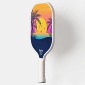 Tropical Beach Palm Tree Pickleball Sun Custom Schläger (Links)