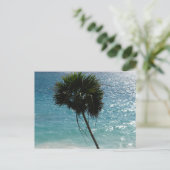 Tropical Beach Palm Tree Postcard Postkarte (Stehend Vorderseite)