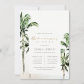 Tropical Beach Palm Tree Probe Dinner einladen Dankeskarte (Vorderseite)