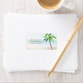 Tropical Beach Palm Tree Rücksendeadresse Adressaufkleber (Insitu)