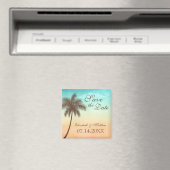Tropical Beach Palm Tree Save the Date Magnet (In Situ (Geschirrspüler))