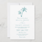 Tropical Beach Palm Tree Sea QR Code Wedding Einladung (Vorderseite)