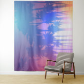 Tropical Beach Palm Tree Silhouette Ozean Wandteppich (Beispiel)