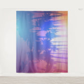 Tropical Beach Palm Tree Silhouette Ozean Wandteppich (Vorderseite)