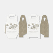 Tropical Beach Palm Tree Sketch Pale Gold Hochzeit Geschenkschachtel (Ungefaltet)