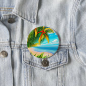 Tropical Beach Palm Tree Szene Button (Beispiel)