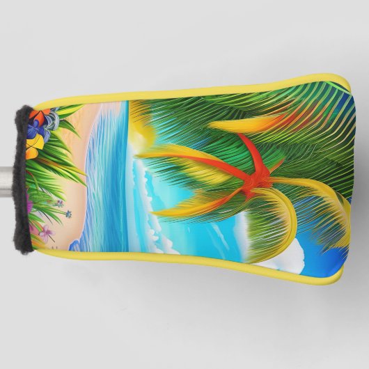Tropical Beach Palm Tree Szene Golf Headcover (Vorderseite)