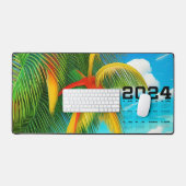 Tropical Beach Palm Tree Szene Schreibtischunterlage (Tastatur & Maus)