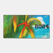 Tropical Beach Palm Tree Szene Schreibtischunterlage (Vorderseite)