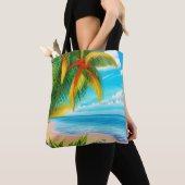 Tropical Beach Palm Tree Szene Tasche (Von Nahem)