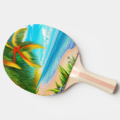 Tropical Beach Palm Tree Szene Tischtennis Schläger (Seitenansicht)