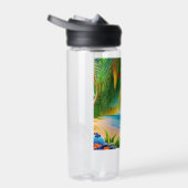 Tropical Beach Palm Tree Szene Trinkflasche (Rechts)