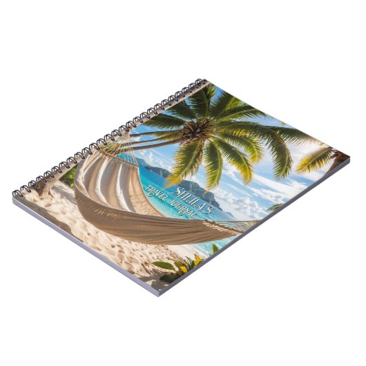 Tropical Beach Palm Tree Travel Journal Notizblock (Linke Seite)