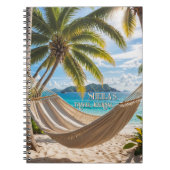 Tropical Beach Palm Tree Travel Journal Notizblock (Vorderseite)