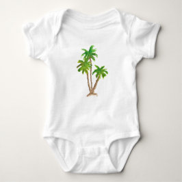 Tropical Beach Palm Tree Wasserfarbe Baby Strampler