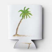 Tropical Beach Palm Tree Wasserfarbe Dosenkühler (Rückseite)