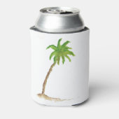Tropical Beach Palm Tree Wasserfarbe Dosenkühler (Kanne Rückseite)