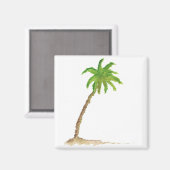 Tropical Beach Palm Tree Wasserfarbe Magnet (Vorderseite/Rückseite)
