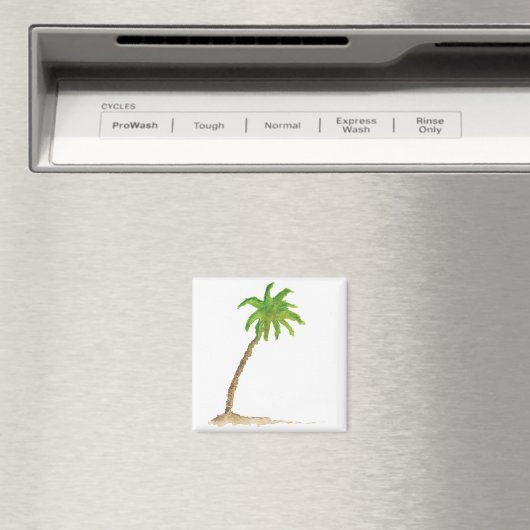 Tropical Beach Palm Tree Wasserfarbe Magnet (In Situ (Geschirrspüler))