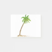 Tropical Beach Palm Tree Wasserfarbe Post-it Klebezettel (Vorderseite)