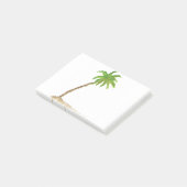 Tropical Beach Palm Tree Wasserfarbe Post-it Klebezettel (angewinkelt)