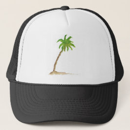 Tropical Beach Palm Tree Wasserfarbe Truckerkappe