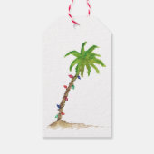 Tropical Beach Palm Tree Wasserfarben Weihnachten Geschenkanhänger (Rückseite)